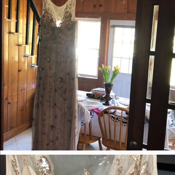 NWT Adrianna Papell shell/blush gown US 2 - Picture 6 of 8